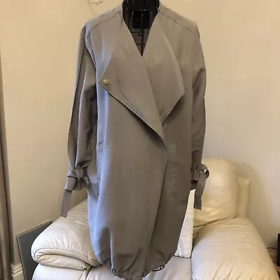 Buy Ladies Grey Summer Jacket Baggy Overcoat, Thin Coat By NEW LOOK, Size 12 • 12£