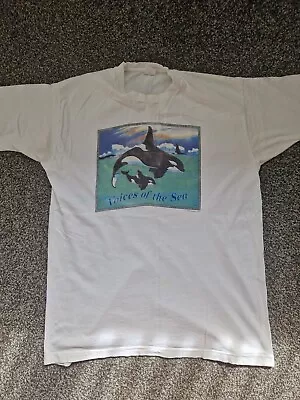 Buy Vintage 1994 Voices Of The Sea Orca Whale Theme Graphic T-Shirt Size XL S/stitch • 29.99£