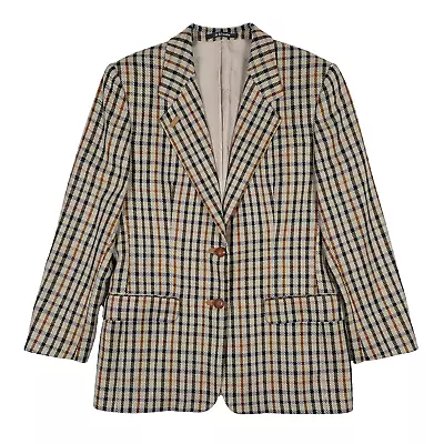 Buy Vintage Daks London Size 12 Blazer Women's Classic House Check Pure Wool Jacket • 57.99£