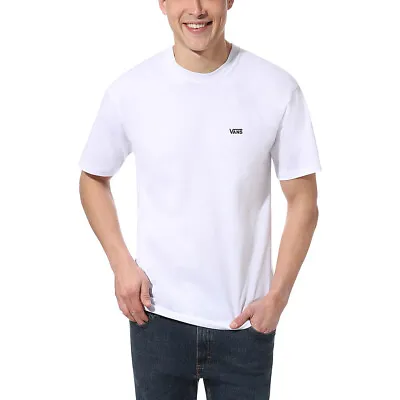 Buy Mens Vans Left Chest Logo Tee Short Sleeve Crew Neck T-Shirt White Port Royale • 14.99£