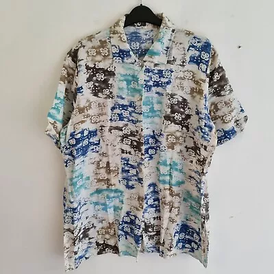 Buy 90s Abstract Print Blouse Size Large Lightweight  • 10£