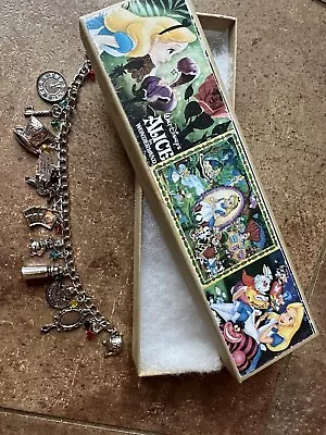 Buy Vintage Disney Alice In Wonderland Silver Charm Bracelet In Comics Box Rare  • 189£