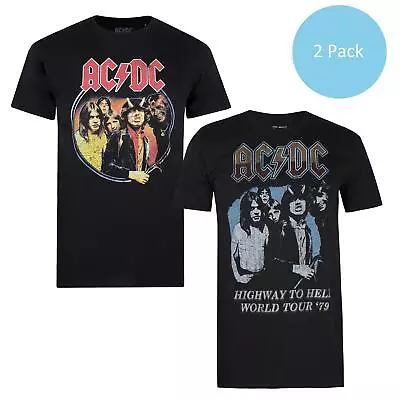 Buy AC/DC Mens T-shirt 2 Pack Highway To Hell World Tour S-2XL Official • 19.99£