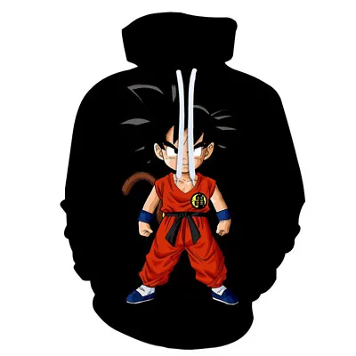 Buy Mens DBZ Little Son Goku Kakarot Long Sleeve Sweater Hoodie Pullover XXS-6XL • 27.59£