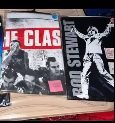 Buy Job Lot Of 3 Music Tees Motley Crue Rod Steward Band The Clash T Shirt  S M L • 20£