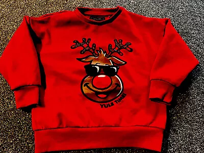 Buy Next Boys Red Reindeer Christmas Jumper Plays Rudolf Red Nose Reindeer Song 4 Yr • 7£