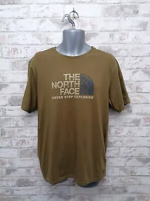 Buy The North Face Spellout T-Shirt - Size UK L  BROWN, Cotton • 14.95£