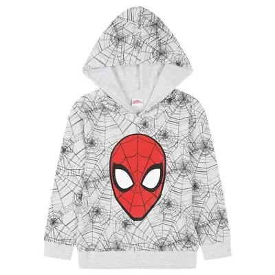 Buy Boys Spiderman Grey Hoodie. 2-8 Years. Marvel Avengers Hoodie, Sweatshirt. • 9.99£