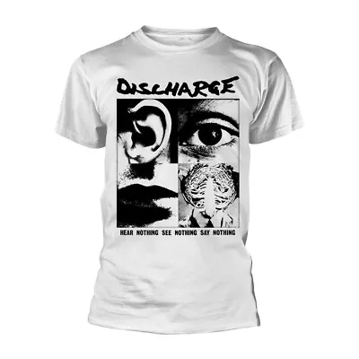 Buy Discharge - HEAR NOTHING SEE NOTHING - A New Official WHITE T SHIRT : Punk , Oi • 15.99£