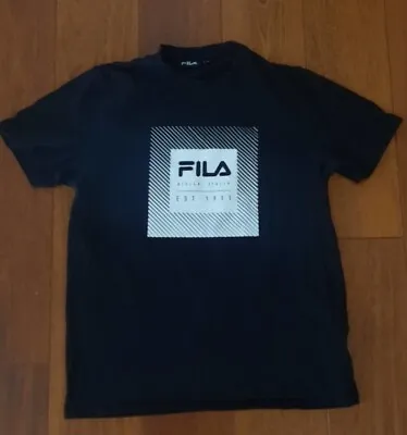 Buy Retro FILA Black Tshirt Small - Excellent Condition  • 5.99£
