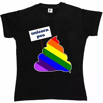 Buy Magical Rainbow Coloured Unicorn Poo Womens Boyfriend Fit T-Shirt • 6.99£