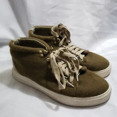 Buy Band Of Gypsies Dove Hiker Wool Sneakers Midtop Army Green Lace Up Womens Size 6 • 24£