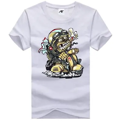 Buy Girls Zombie Ridding Motor Printed Womens T Shirt Funny Novelty Party Top Tees • 9.99£