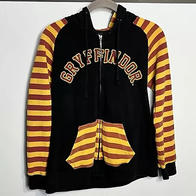 Buy Harry Potter Hoodie Sweatshirt Adult S Gryffindor Striped Hoodie Zip Logo • 24.32£