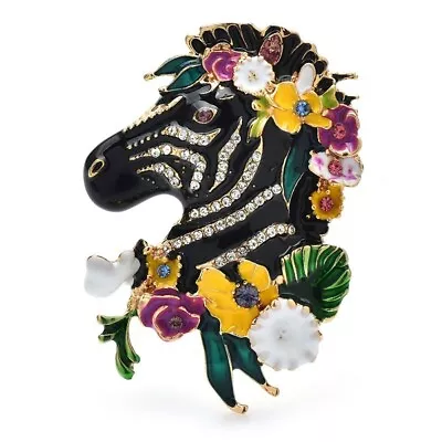 Buy Wear Flowers Zebra Brooches Animal Pins Women Men Luxury Coat Jewelry Badge Gift • 4.49£