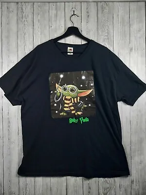 Buy Fruit Of The Loom Baby Yoda Harry Potter Style T-Shirt Size XXL • 12.99£
