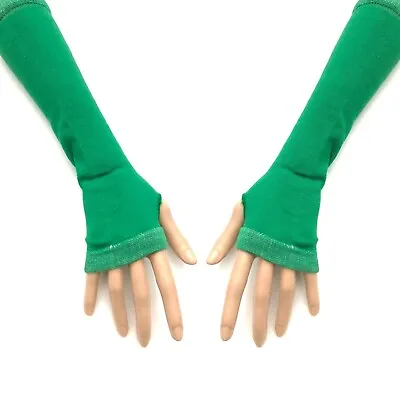 Buy 80s 90s Gothic Irish Punk Glam Rock Emo Spring Green Knit Arm Warmer Armwarmers • 8.21£