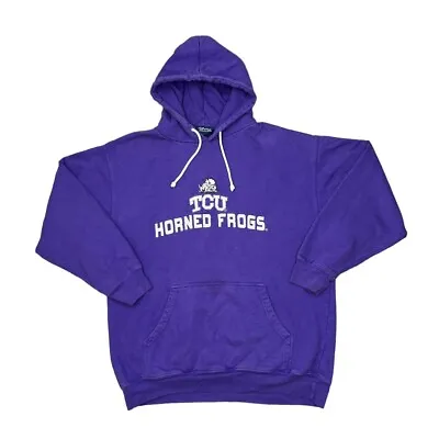 Buy NCAA TCU HORNED FROGS College Embroidered Logo Spellout Pullover Hoodie Large • 13£