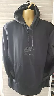 Buy Nike Air Max Sweatshirt Hoodie Black Front Pocket L Ch 48 • 1.99£