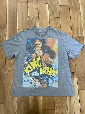 Buy Mens Vintage Retro King Kong Film Poster T-shirt Grey Marl Size M Medium • 6.79£