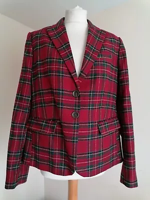 Buy Next Red Green Check Wool Blend Women's Jacket UK 16 • 25£