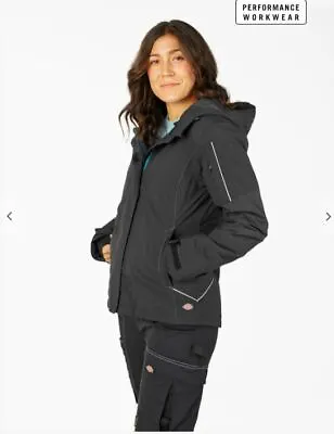 Buy Dickies Womens Jacket Flex Performance Waterproof Coat Black S M Sjf001 New • 29.99£