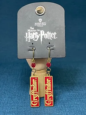 Buy WB Harry Potter Studio Tour London Gryffindor Dangler Earrings NEW ON BACKER.. • 5£