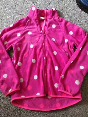 Buy Girls Pink Spotted Fleece Jacket  7 Years 122-128cm • 1.99£