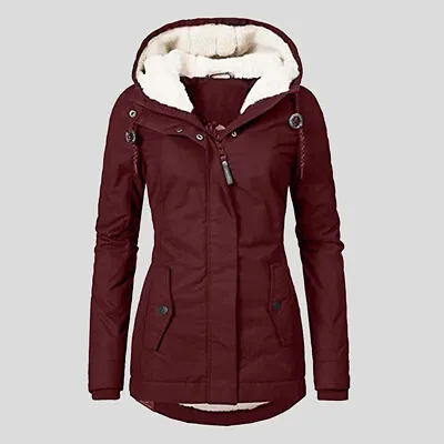 Buy Ladies Quilted Fleece Hooded Jackets Womens Winter Warm Coat Padded Outwear Tops • 37.99£