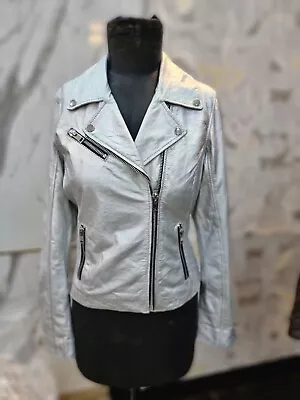 Buy Lambskin Foiled Leather Jacket Women • 101.36£