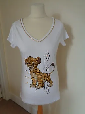 Buy Disneyland Paris Brand New White Lion King Simba Print T-shirt - Size Xs • 10£