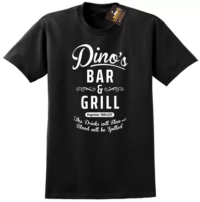 Buy Dino's Bar And Grill Music T-shirt - Thin Lizzy Classic Music Lyrics Song Tee • 13£