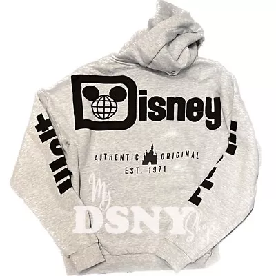 Buy Disney World Parks 2023 Authentic Original Est. 1971 Grey Zip Up Hoodie Size L • 100.83£