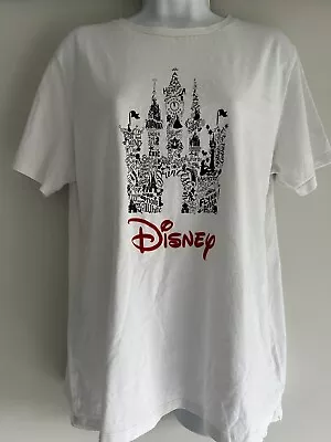 Buy Womens Disney Size UK14-16 T-shirt White 100% Cotton Spellout Princesses Edition • 8£