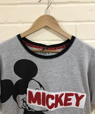 Buy Disney Mickey & Pluto Tee Tshirt Grey BNWT Large UK 14-16 Nightwear Ladies • 8.99£