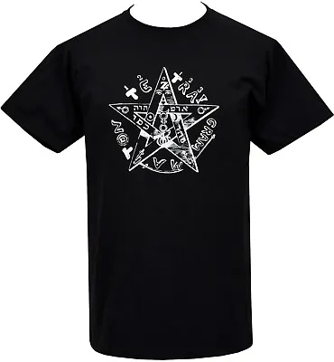 Buy Mens Pentagram T-Shirt Tetragrammaton Esoteric Black Magic Protection Elements • 18.50£