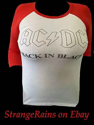 Buy ACDC Band Shirt Ladies Sz (S) Back In Black - Bon Scott Angus Young AC/DC • 14.78£