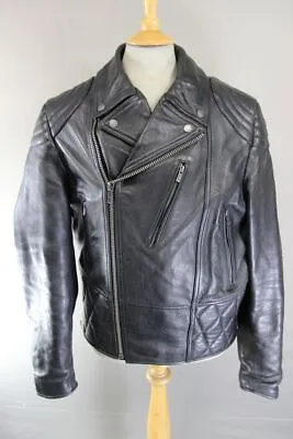 Buy Highway 1 Retro Vintage 1970's Punk Rock/marlon Brando Leather Biker Jacket 42in • 79£