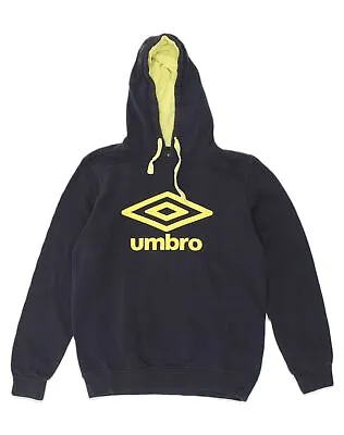 Buy UMBRO Mens Graphic Hoodie Jumper Large Navy Blue Cotton WD10 • 17.62£