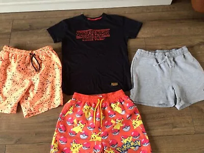 Buy Boys Summer Clothes Bundle Swim Shorts T Shirts Inc Pokemon Age 9-10 Years. • 4.99£