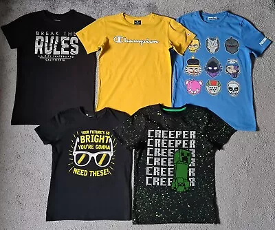 Buy Boys Short Sleeve T-Shirts Age 11-12 Years - Champion,Fortnite,Minecraft Creeper • 9.95£