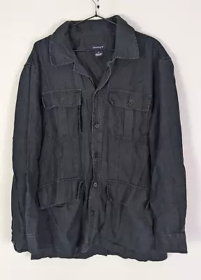 Buy Mens Vintage Gant 100% Linen Black Field Jacket. Medium • 29.99£
