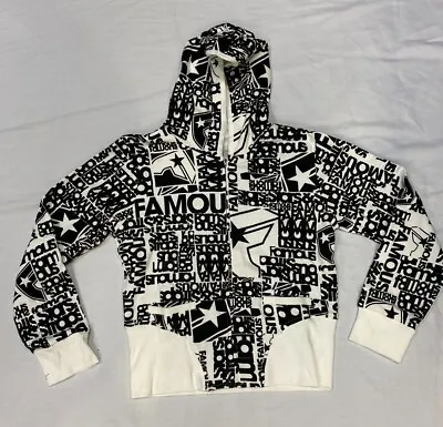 Buy Famous Stars & Straps Ladies Hoodie ALLOVER WHITE WITH BLACK PRINT • 44.99£