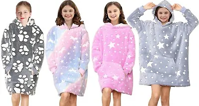 Buy Children's Warm Snuggle Fleece Glow In The Dark Hooded Lounge Top Kids Sleepwear • 15.16£