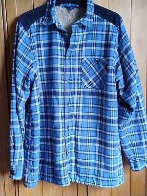 Buy Cotton Traders Fleece Lined Lumberjack Shirt Jacket Blue Check Size M Unisex • 17.50£
