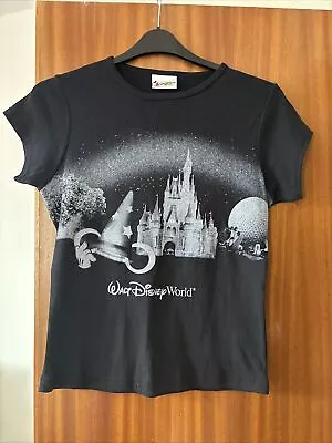 Buy Walt Disney World Black Glitter Icons T Shirt • 8£