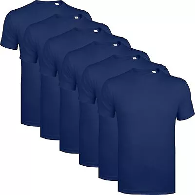 Buy 6 PACK Mens T-Shirt 100% Cotton Plain Short Sleeve Tee Top Multi Colors Gift Set • 16.99£