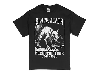 Buy Black Death European 1347 - 1351 Creepy Medieval Rat T-Shirt, Funny Graveyard • 42.86£