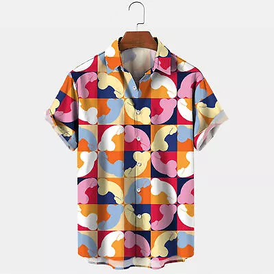 Buy Mens Novelty Ugly Gag Button Down Shirts Funny Printed  Hawaiian Beach Tops Gift • 13.96£