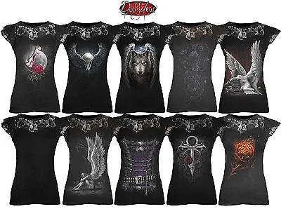 Buy Spiral Direct NEW LACE NECK CORSET Top/Goth/Rose/Steampun/Dragon/Rock/Xmas Gift • 22.99£